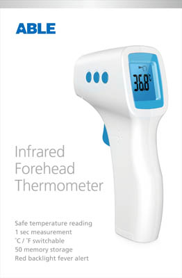 Able Infrared Forehead Thermometer pack 2D